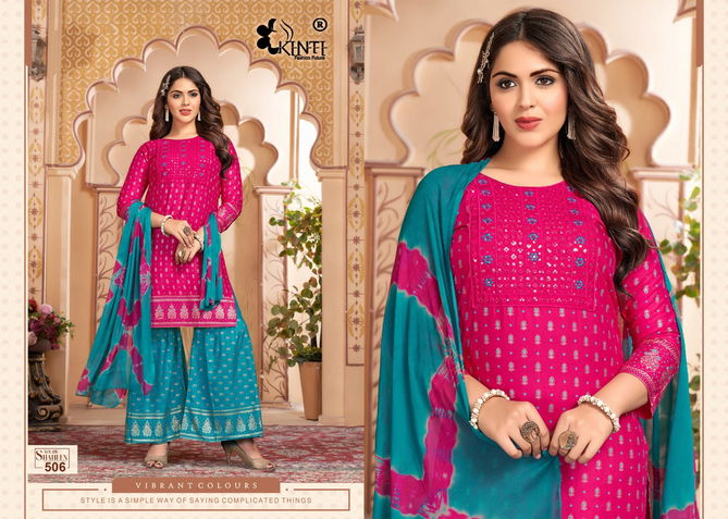 Shaheen Vol 5 By Kinti Rayon Sharara Readymade Suits Wholesale Shop In Surat
